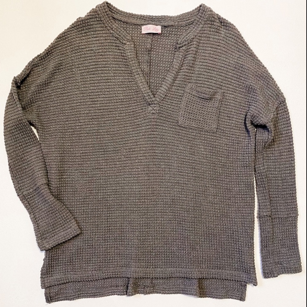 Pink Lily waffle long sleeve